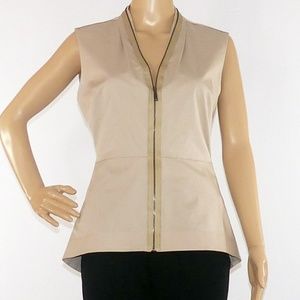 Elie Tahari Laura Sleeveless V-Neck Zip-Front, S